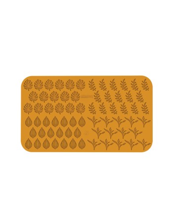 Plaque silicone 68 feuilles de jardin