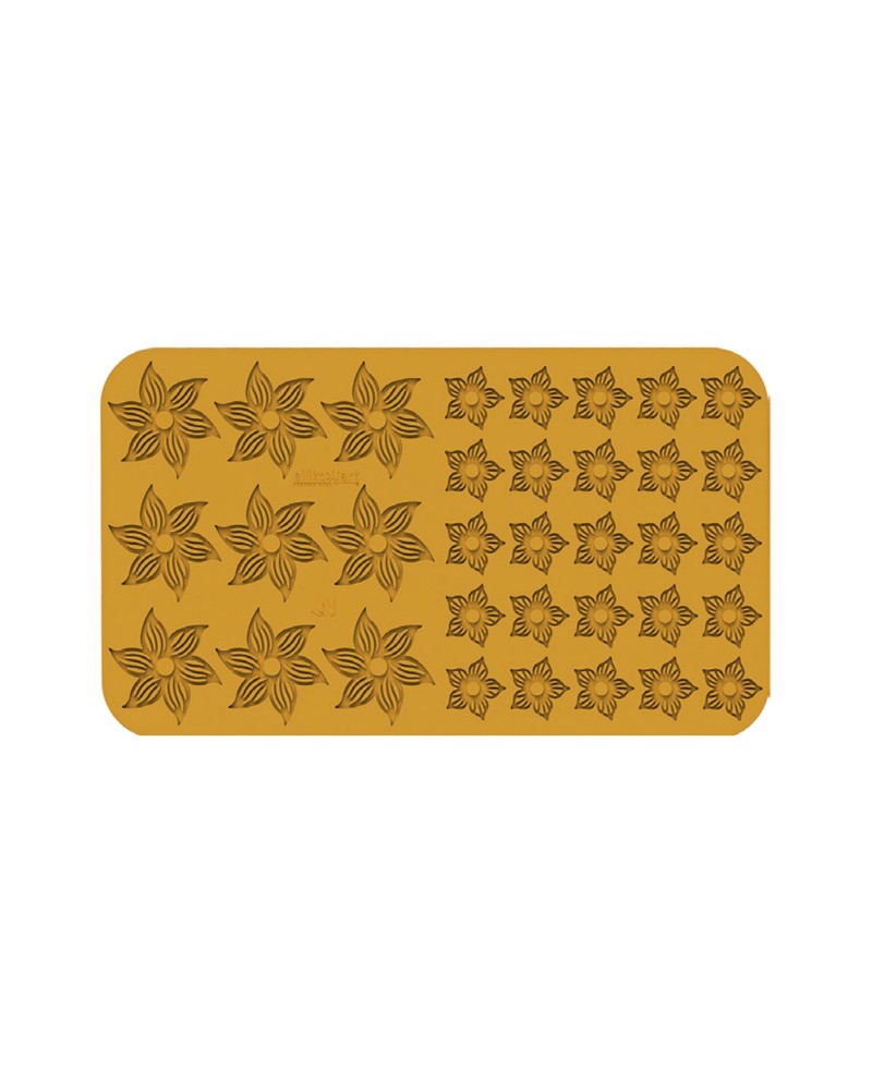 Plaque silicone grandes et petites fleurs