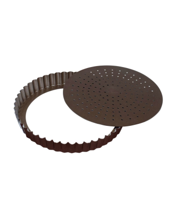Tourtière cannelée perforée antiadhésive fond mobile Ht 25 mm