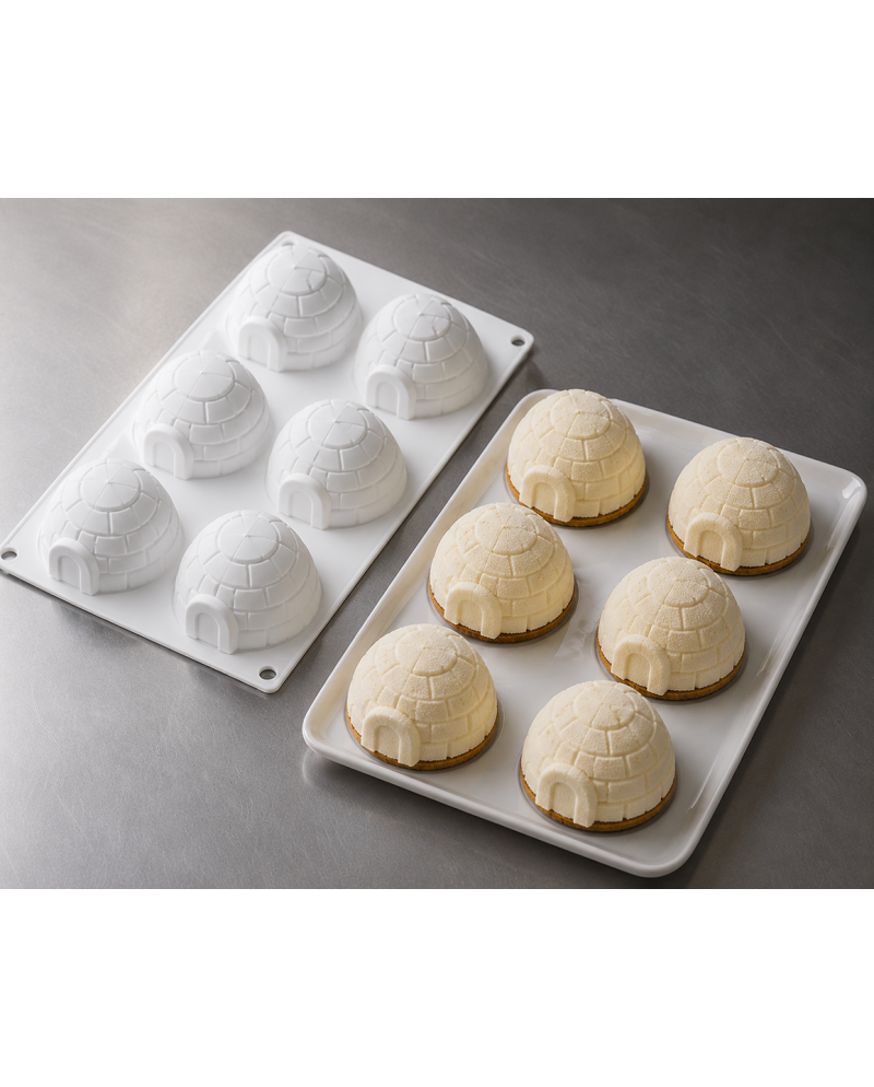 Moule silicone 6 Igloos 75x70x42 mm - 115 ml | Brehmer
