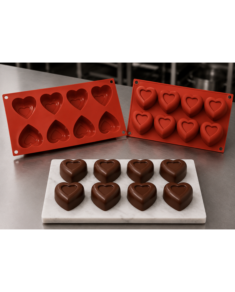 Moule silicone savarins coeur | Brehmer