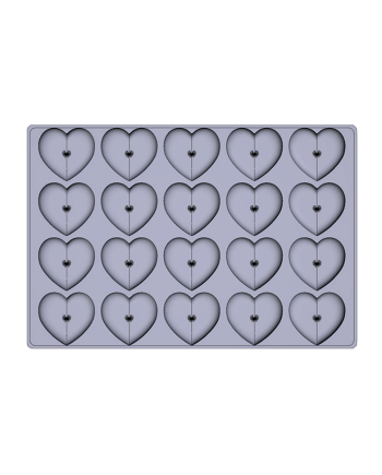 Plaque silicone 20 coeurs 600 x 400 mm