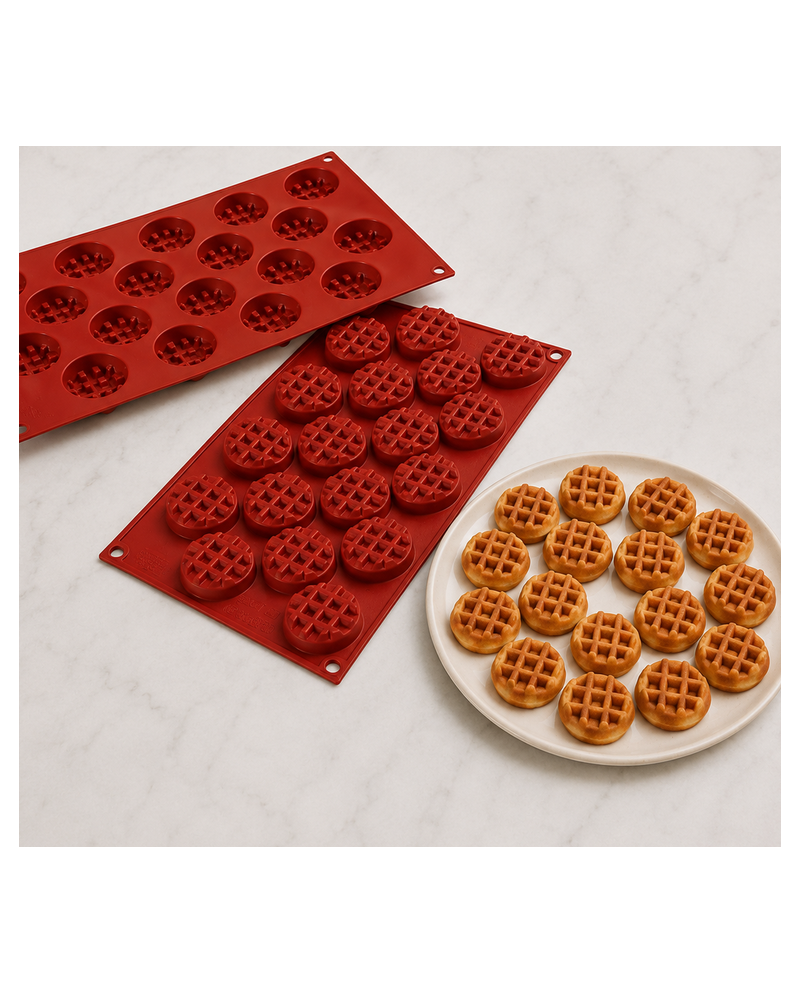 Moule silicone mini gauffres rondes | Brehmer