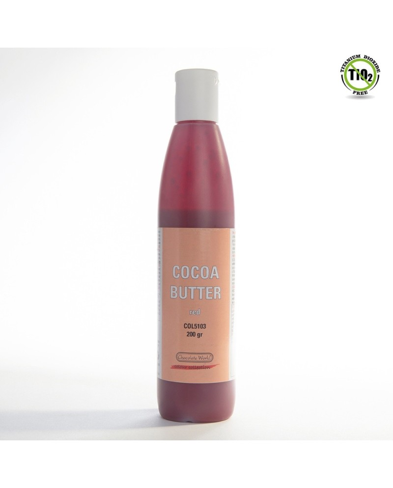 Pot de 200 grs de beurre de cacao coloris rouge