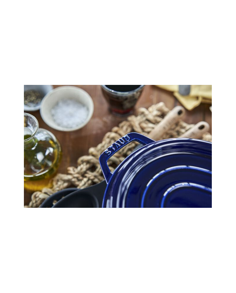 Cocotte ovale fonte bleu intense 330 mm