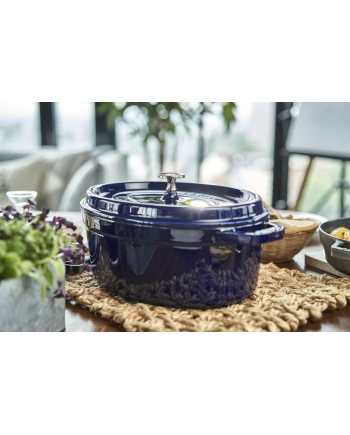 Cocotte ovale fonte bleu intense 330 mm