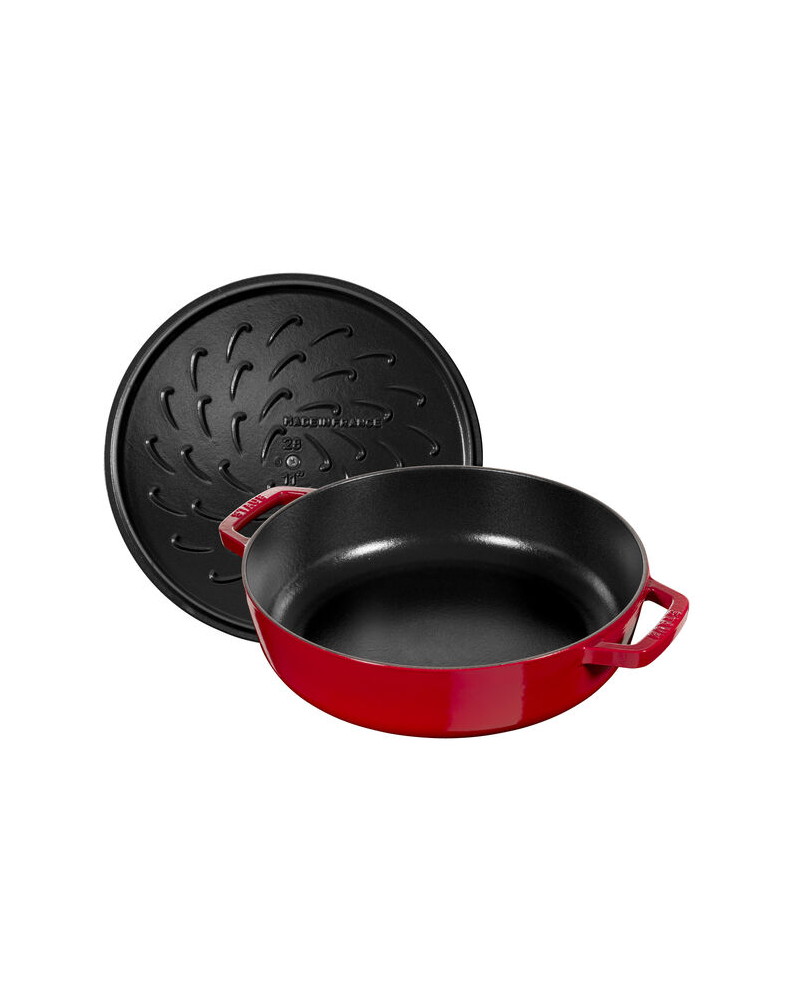 Sauteuse ronde fonte cerise 280 mm
