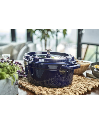 Cocotte ovale fonte bleu intense 310 mm