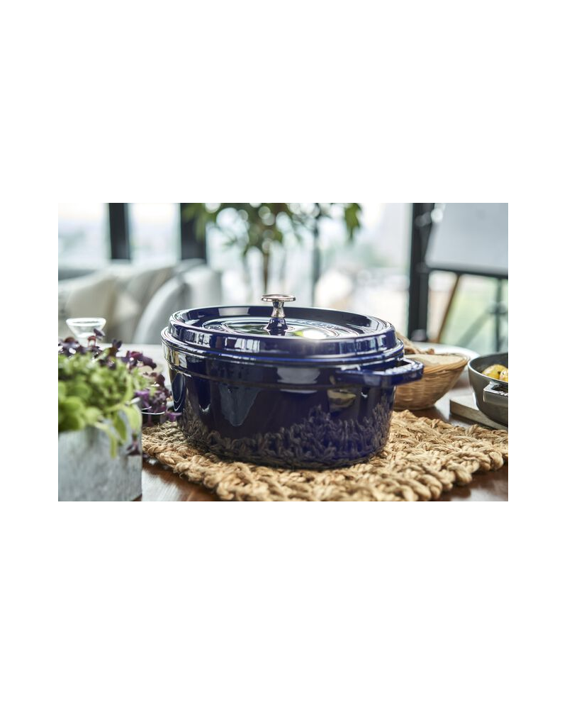 Cocotte ovale fonte bleu intense 310 mm