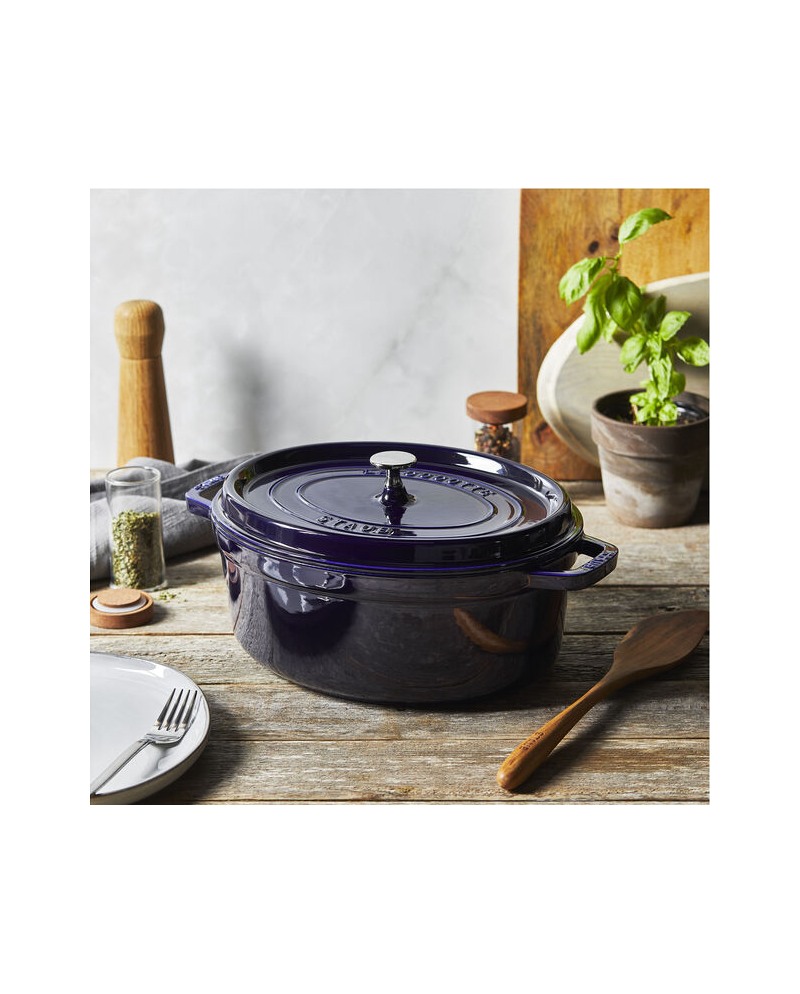 Cocotte ovale fonte bleu intense 310 mm