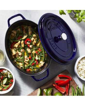 Cocotte ovale fonte bleu intense 310 mm