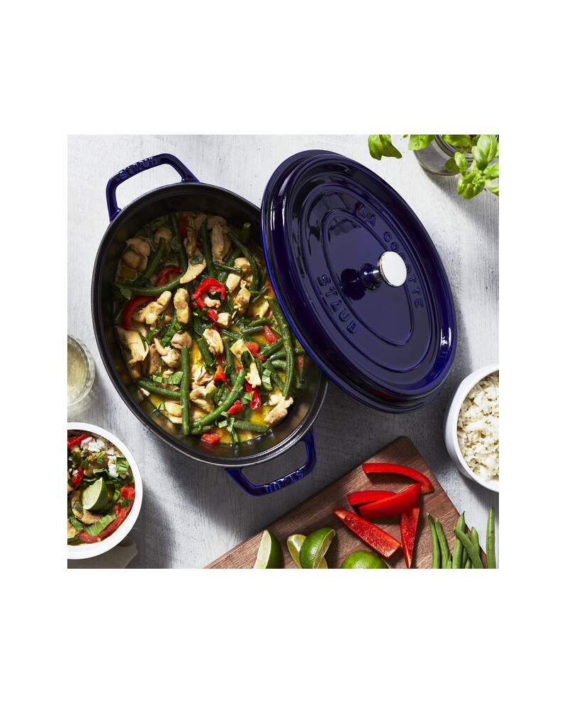 Cocotte ovale fonte bleu intense 310 mm