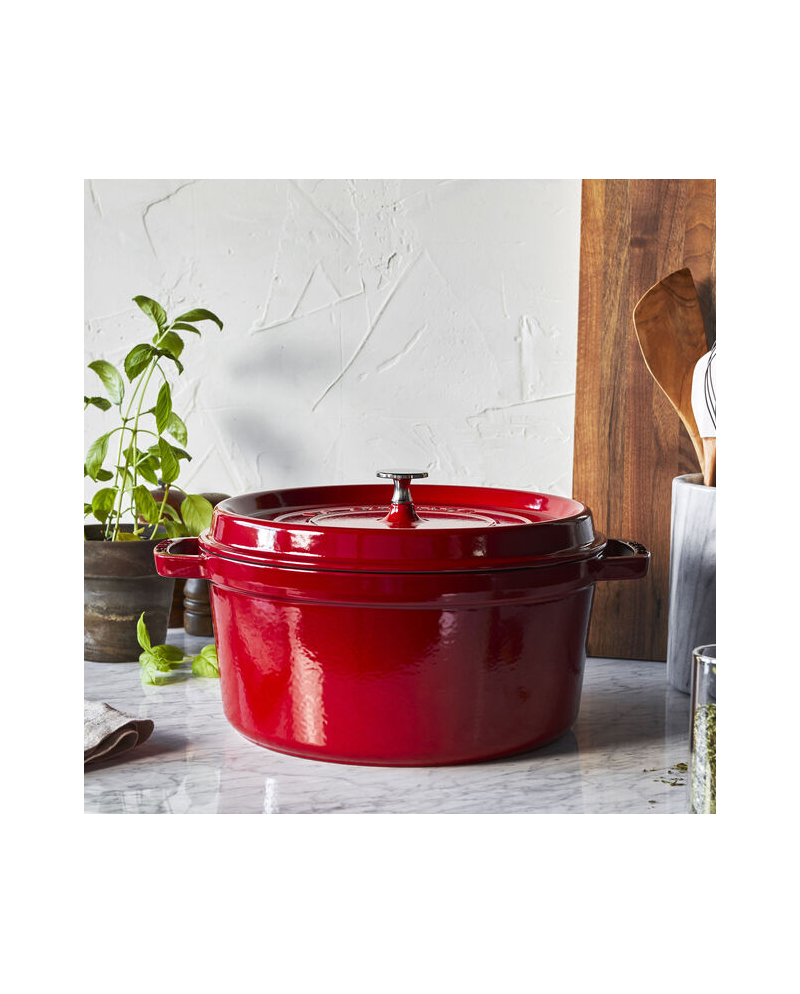 Cocotte ronde fte cerise 240 mm