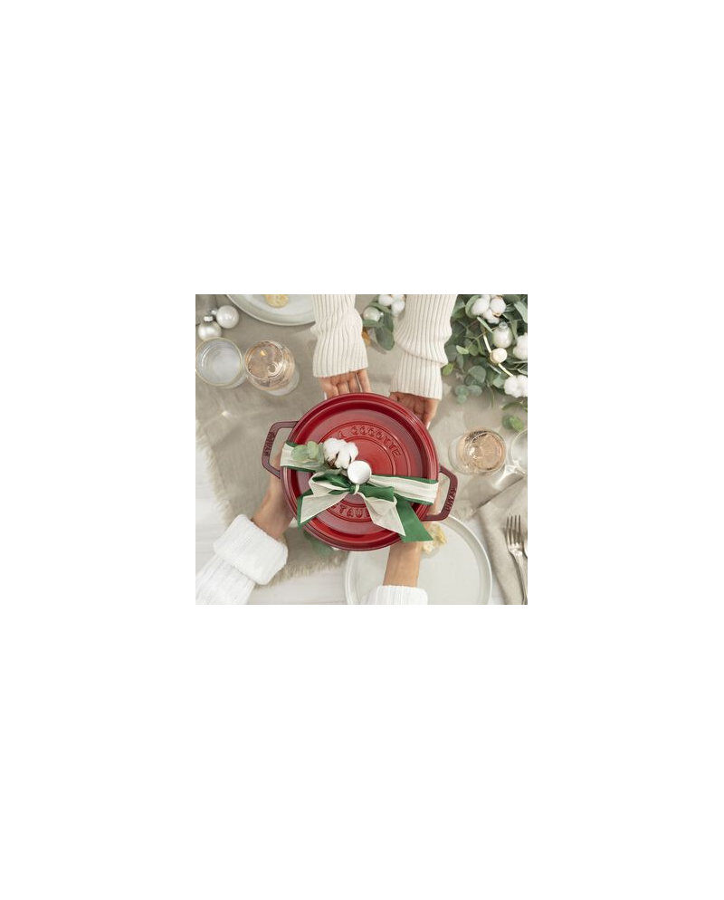 Cocotte ronde fonte cerise 260 mm