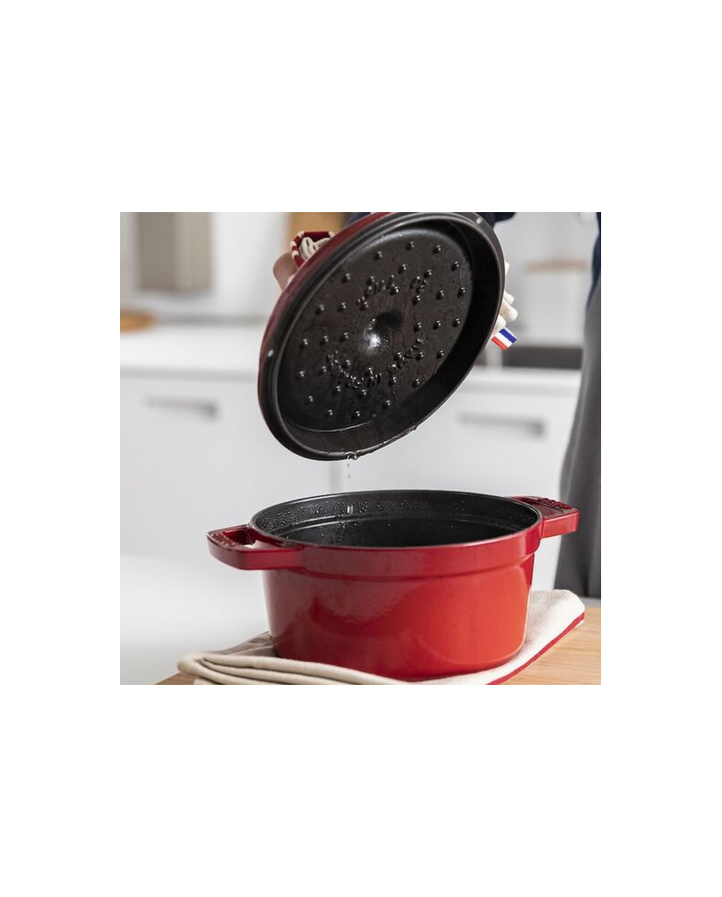 Cocotte ronde fonte cerise 280 mm