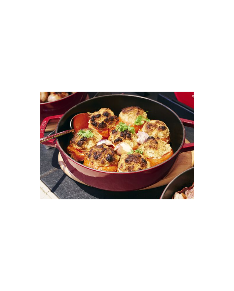 Sauteuse ronde fonte cerise 240 mm