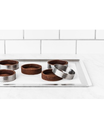 Cercle perforé inox à bords droits Ht 20 mm