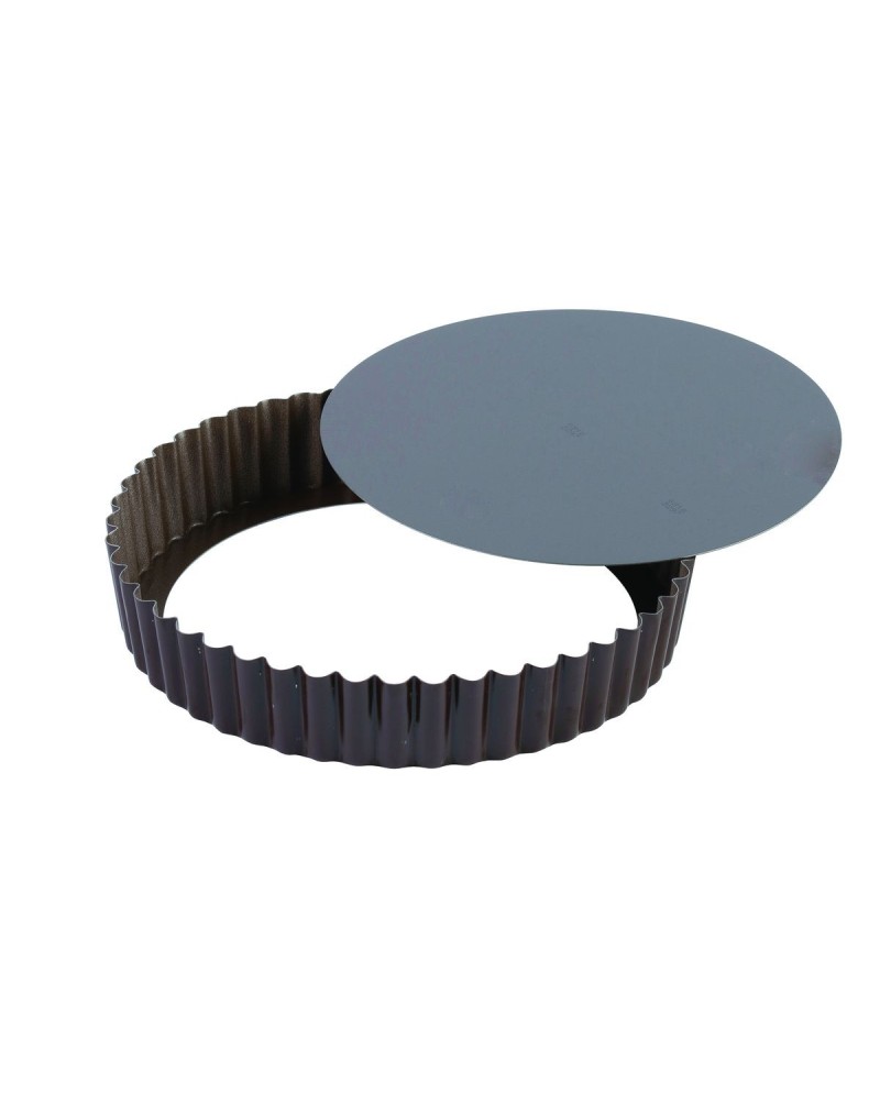 Tourtière cannelée anti adhésive fond mobile Ht 25 mm