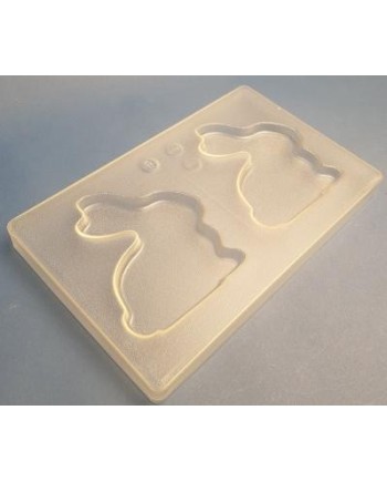 Plaque 2 tablettes lapins assis 130.2 x 111.5 x 10 mm