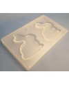 Plaque 2 tablettes lapins assis 130.2 x 111.5 x 10 mm