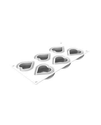 Moule silicone 6 coeurs heartix