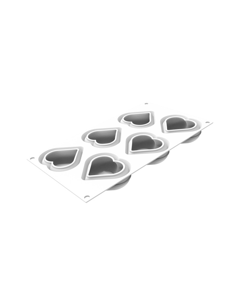 Moule silicone 6 coeurs heartix